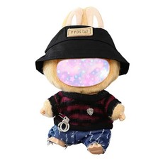 15cm 및 17cm 라부부와 호환되는 인형 옷 패션 인형 드레스 캐주얼웨어 의상 세트 3피스 La bubu 액세서리에 적합 라부부 인형용 드레스 업 모자 옷(인형 없음), 캐주얼 웨어 G2-블랙 퍼플(가방 및 신발 없음)