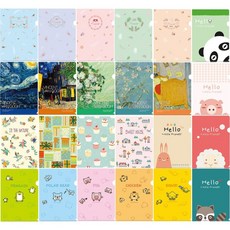 L자 홀더 10장 A4 화일 PP 파일 문서보관 명화 캐릭터, [A00] 애니멀 5종 2매씩, 10매