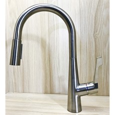 Hansgrohe 漢斯格雅 兩種出水 二段式出水 抽拉式水龍頭 伸縮龍頭 廚房龍頭 拉絲, 1個, 金屬拉絲(二段式出水)