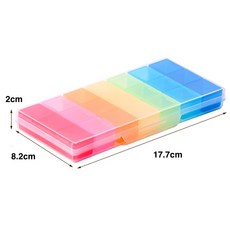 藥品分裝盒 21格一週七日彩色收納盒, 1個, 日本21格彩色藥品分裝盒