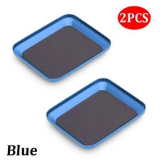 수리 도구 알루미늄 마그네틱 패드 나사 트레이 플레이트 보관 상자 비행기 자동차 보트 모델, 2. 2PC Blue, 1개