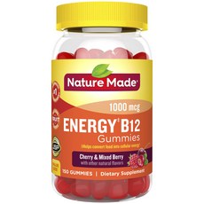 Nature Made 萊萃美 Energy B12 1000MCG櫻桃 +混合漿果Gumi, 150顆, 1罐