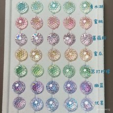 爆閃8MM鋯石漸變煙花切透底鋯石DIY美甲 耳釘潮流配飾 GHNV, 1個, 8*8mm 2顆（發貨是裸石 就2顆鋯石,夏日薔薇粉（單色系）