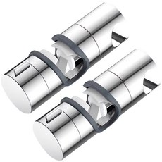 투데이리빙 2개 세트 샤워기 홀더 거치대 무타공 화장실 욕실 헤드 샤워봉 360도 회전 각도 높이 조절 샤워 고정 걸이, 실버