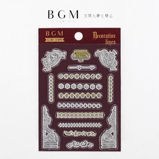 莫莫日貨 BGM水晶印章懷舊系列 古典線條透明印章組 日本進口手帳裝飾必備, 1個