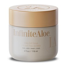InfiniteAloe 베이비 소프트 스크럽 알로에 베라 베이스 페이스 앤 바디 스크럽 - 각질 제거 및 보습 118.3ml(4온스), InfiniteAloe 베이비 소프트 스크럽, 알로에, 118.3ml, 1