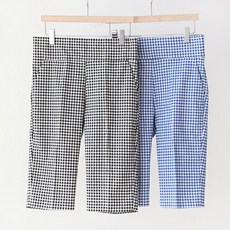 투솜 여성골프바지 뱃살커버 밴딩 체크 5부 반바지 여성 봄 여름 가을 골프 팬츠 빅사이즈 밴드 스판 골프반바지 여성골프반바지