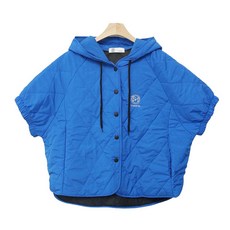 레크레아 여성 골프 반팔 패딩 스냅 후드점퍼