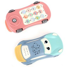 꼬마천사 자동차 핸드폰 장난감 전화기 멜로디 완구, 핑크, 1개