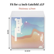 두꺼운 PVC 재밀봉 외부 슬리브 단일 LP 게이트폴드 10 인치 비닐 7 레코드 봉투 개, 02 hazy 12 inch 2LP, 1개