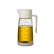 CCKO 耐熱玻璃油壺 600mL 自動開合 重力油壺, 1個, 燕麥灰