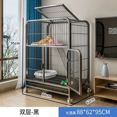 고양이 초대형 케이지 빌라 대형 반려묘 격리장 철제, 1개, F. 초대형 블랙 겹