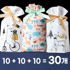 지애랑 답례품 선물포장 비닐 구디백 에디션 3종, 30개, 에니멀 15*23cm