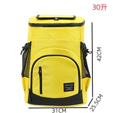 DENUONISS 30升保溫雙肩背包 - 大容量戶外野餐冷藏箱/保冰袋 - 外送員適用, 活力黃30昇×1個