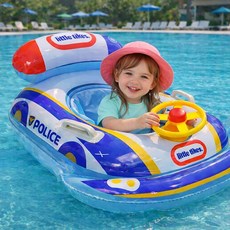 리틀타익스 경찰차보행기 튜브 유아 물놀이, 1개, 혼합색상