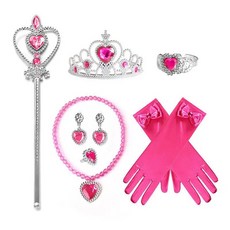 金色角色扮演皇冠手套配飾組, F18玫紅飾品套裝, 1個