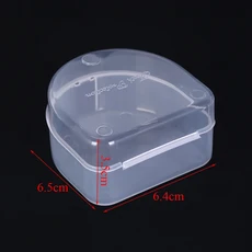 1Pc 브랜드의 새로운 투명 치과 상자 틀니 보관 케이스 플라스틱 입 가드 컨테이너 6.4x6.5x2.5cm, [01] onesize