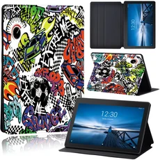 레노버 탭 M10 X605F X505F/탭 M10 PLUS X606F X/탭 E10 TB-X104F/TB-X104L 커버 가죽 낙서 사진 케이스 용, 21 graffiti004, 06 Tab E10 TB-X104F