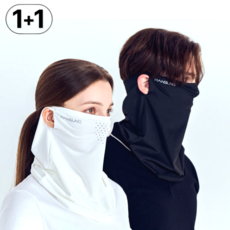 한성스포츠 골프 마스크 uv 차단 남성 여성, 블랙+블랙, 2개