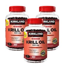 커클랜드 크릴오일Krill Oil 500mg, 180정, 3개