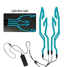 오토바이 헬멧 라이트 야간 주행 신호 모드 스트립 장식 키트, 4. 4 In 1 Light Blue, 기본