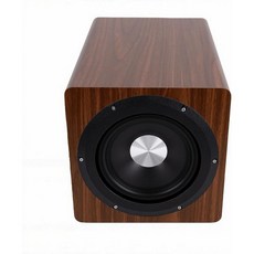 파워드 서브우퍼 6.5인치 100W RMS 액티브 딥 베이스 스피커 접지 강화 음향 구조 및 목재 무늬 마감 오디오 게임용 미국 플러그, US Plug
