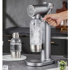 탄산기계 탄산수 제조기 스파클링 소다 메이커 고압 탄산수 가스 주입기 만드는기계 가정용 업소용, 티타늄골드그레이+스텐물병-자동유압밸트기어포함