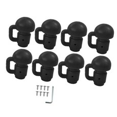 QDY 트램폴린 안전 울타리 기둥 안전 울타리 네트 DIY 부품 나사 포함 장비 보호대 설치가 간편한 액세서리 교체용, PP, 검정색 8개입