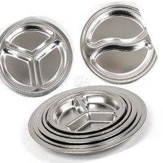 캠핑용 스텐 나눔그릇 캠핑용접시 캠핑그릇 스테인리스앞접시, 원리빙 3칸 다용도접시 중