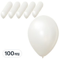 파티팡 라운드 풍선 30cm, 펄 화이트, 100개입