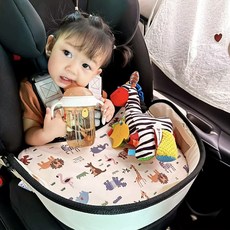 兒童外出超實用多功能安全座椅桌盤 現貨, 藍黑｜動物款,單一尺寸