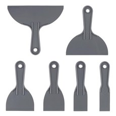 HEIHAK 24피스 퍼티 나이프 세트 6가지 사이즈 플라스틱 스크레이퍼 스패클링용 유연한 페인트 스크레이퍼 도구 벽지 그레이, HEIHAK 24피스 퍼티 나이프 세트, 6가지 사이즈