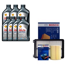 올뉴쏘렌토(UM) 디젤 쉘 힐릭스 울트라 ECT C3 5W30 7L 엔진오일 필터 세트 0096-2659, 1개