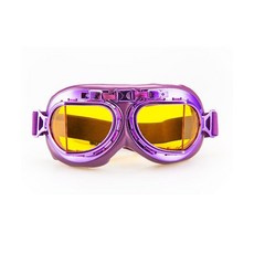 CRG Sports 빈티지 에이비에이터 파일럿 스타일 오토바이 크루저 스쿠터 고글 T08 T08BCB - 페어런트, Purple Yellow