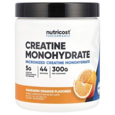 뉴트리코스트 Nutricost Performance Creatine Monohydrate Mandarin Orange 10.7 oz 300 g, 뉴트리코스트 Nutricost, Performance,