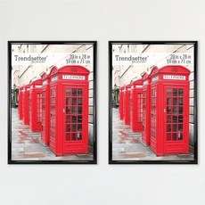 액자 인테리어 메뉴판 액자프레임 MCS 트렌드세터 27x40 포스터 프레임 블랙 하이글로스 수직 및 수평 벽걸이 사진 아트 프린트용 대형 액자2팩, 20 x 28 in, 2 pk