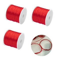 케이엠 매듭실 매듭끈 DIY 팔찌 재료, 3개, 레드