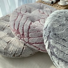 한스갤러리 파인 극세사 방석 원형 식탁 의자 사무실 쿠션 겨울 방석(4colors), 그레이