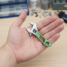 초미니 사이즈 조절 포켓 몽키 스패너, 1개, 그린