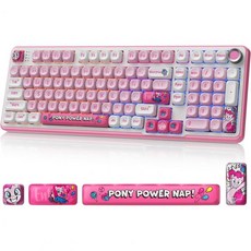 마이 리틀 포니 귀여운 예쁜 무선 기계식 키보드 101키 RGB 게이밍 작업 게임 최적화 인체공학 학생 아이들 선물용 크리스마스, Pink-Pinkie Pie