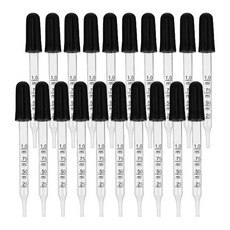 과학실 작은용액 측정 실리콘캡 유리스포이드 1ml 20개 과학체험 초등과학실험키트, 1세트