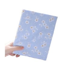 다다베 패브릭 북커버 시리즈, 1개, 자수 데이지 블루