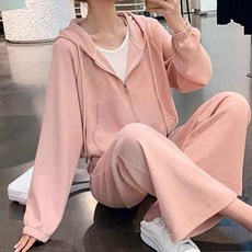 【顯瘦減齡】運動套裝女 衛衣套裝 休閒套裝 韓版套裝 兩件套 連帽衛衣 寬鬆長褲 學生跑步健身 秋季時尚穿搭