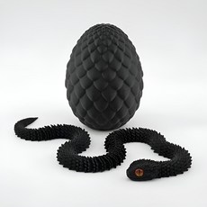 빌리네집 3D 공룡알 장난감 뱀장난감 뱀피규어 세트 관절형, 06뱀_블랙 + 8.5cm알