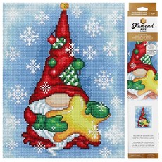 Diamond Art By Leisure Arts Red Gnome – 성인용 다이아몬드 페인팅 키트로 멋진 작품을 만들어보세요. 휴식 및 독특한 페인팅 키트에 적합 중급, Diamond Art By Leisure Arts Re