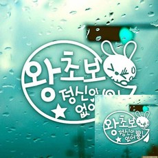 자동차스티커 말풍선 왕초보토끼 초보운전 반사 차꾸미기 차량꾸미기DW0513