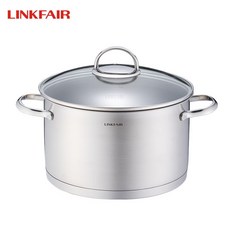 LINKFAIR IH 인덕션 통3중 스테인레스 솥 양수냄비 모든 열원 가능 24cm, silver, 24x14cm