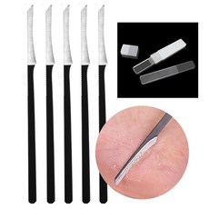 BARNA 5 根腳跟去角質刀 + 1 把水晶光亮劑 修腳指甲油緩衝銼去角質, 1組