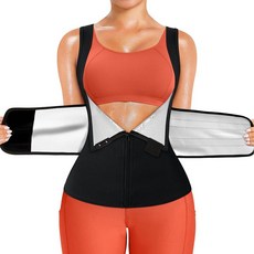 TrainingGirl 여성용 사우나 스웨트 수트 웨이스트 트레이너 운동 파자 웨이트 조끼 바디 셰이퍼 셔츠 밴드, XL