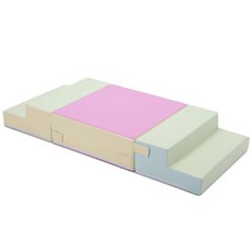 엣스앤 영유아 안전한 고탄력 스펀지 터널 놀이 세트 파스텔 플레이매트 계단 경사 터널 조합 놀이방, 1개